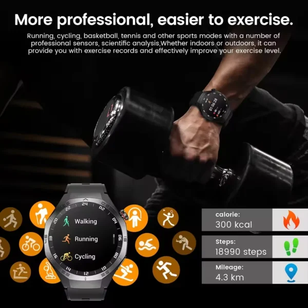 New Huawei WATCH GT 5 Pro Men Smartwatch NFC Sensing Compass Advanced Sports Smart Watch Sunflower GPS System Fashion Watch Gift - Image 3