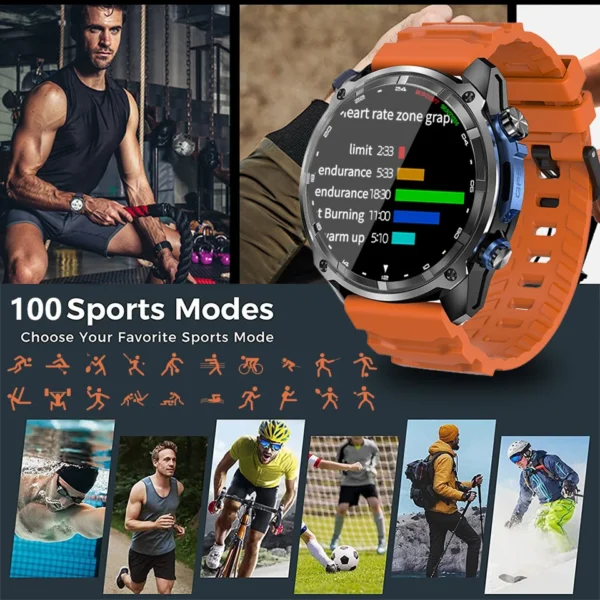 GPS Six Satellites Smart Watch Sport Men IP69K Waterproof Swim Trackr Bluetooth call 860Mah Smartwatch Woman Bracelet For Xiaomi - Image 6