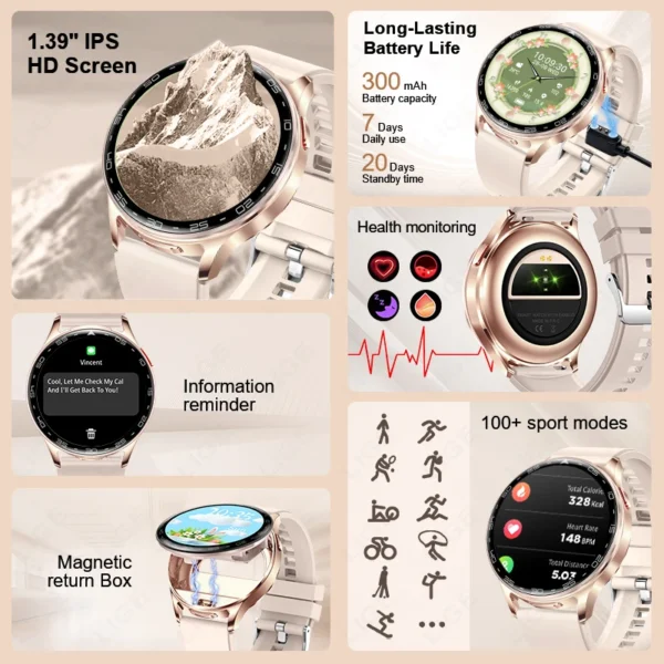 LIGE Fashion Smartwatch Women Health Sleep Monitor Bluetooth Call 360*360 HD Screen Reloj Sports Fitness Tracker Smart Watch Men - Image 2