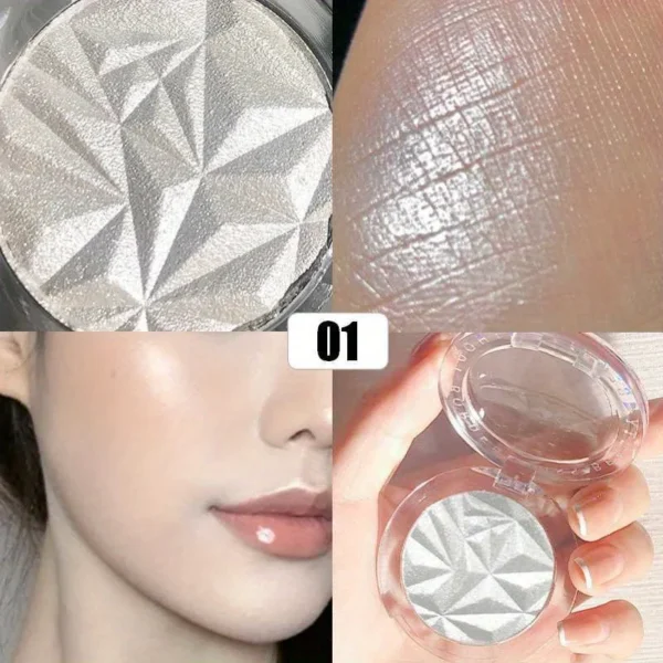 2 Colors Diamond Highlighter Powder Palette Glitter Face Contour Brighten Makeup Shimmer Ultra-concentrated Illuminate Cosmetic - Image 3