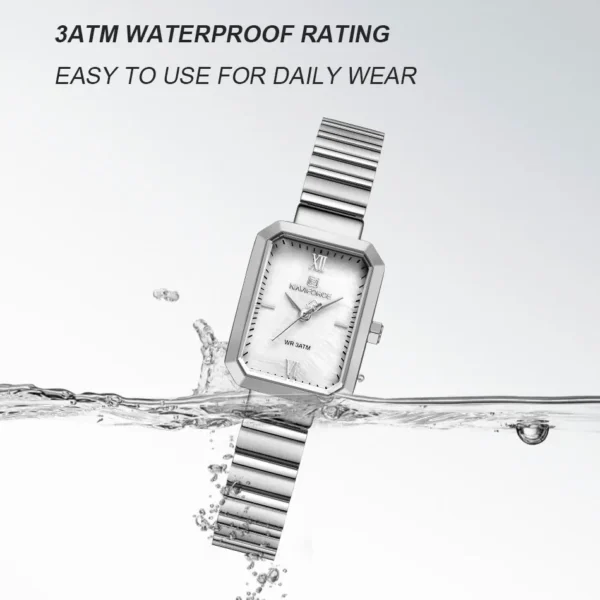 NAVIFORCE Women Watch 2024 Stainless Steel Square Quartz Watch Women Fashion Casual Ladies Watches Relogio Feminino Reloj Mujer - Image 6