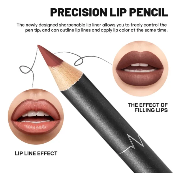 Waterproof Matte Lipliner Pencil Red Contour Tint Lipstick Long Lasting Non-stick Cup Moisturising Lips Makeup 12 Colors - Image 3