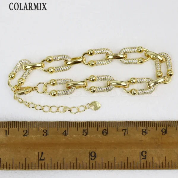 Classic Zircon U Shape Bracelet 18K Gold Plated Gold Chains Fashion Jewelry Style 40435 - Image 6