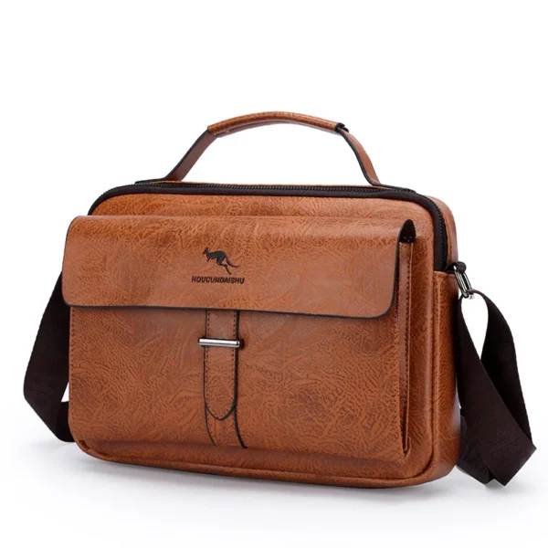 Luxury Brand Men's designer bag Vintage Shoulder Bag PU Leather Messenger Bag Fashion Crossbody Bag Male Handbag For IPAD - Image 6