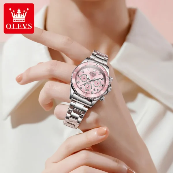 OLEVS Women’s Watch Elegant Luxury Original Quartz Watch Zircon Scale Waterproof Luminous Chronograph Date Ladies Watch 5632 - Image 2