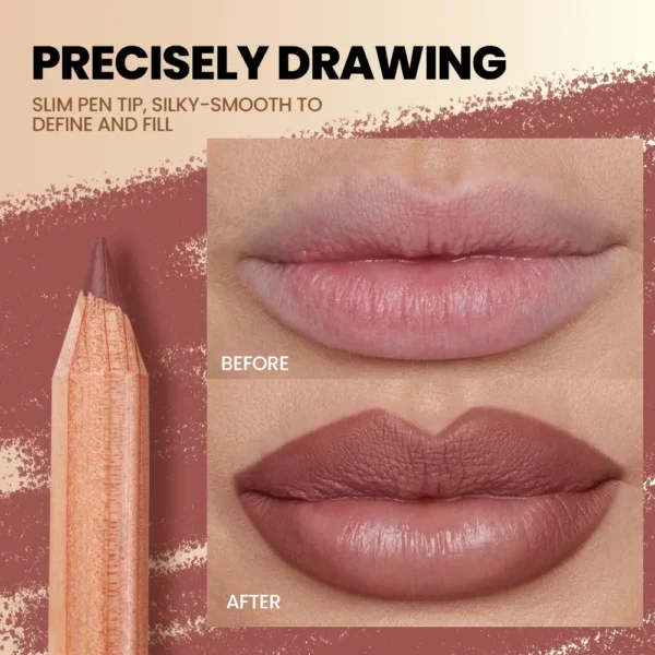 6Pcs Waterproof Lip Liner Set - Water-Resistant, Matte Finish Crayon Lip Pencils Non-Smudging & Easy-to-Apply with Sharpener - Image 3