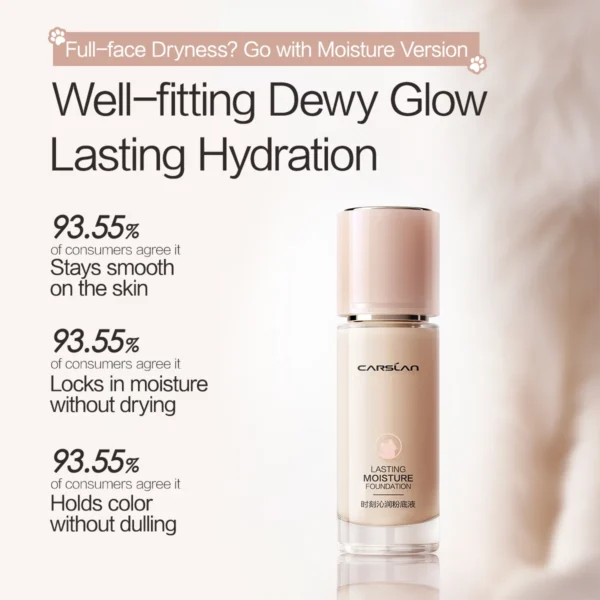 CARSLAN Long-lasting Moisture Matte Liquid Face Foundation Full Coverage Concealer Whitening Oil Control Face Base Makeup - Image 2