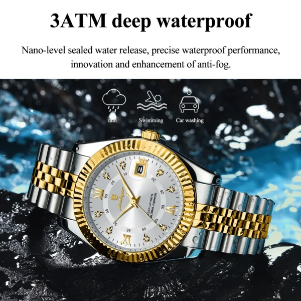 POEDAGAR Classic Luxury Men's Quartz Watches Stainless Steel Date Man Watch Waterproof Luminous Fashion Business Male Wristwatch - Image 4