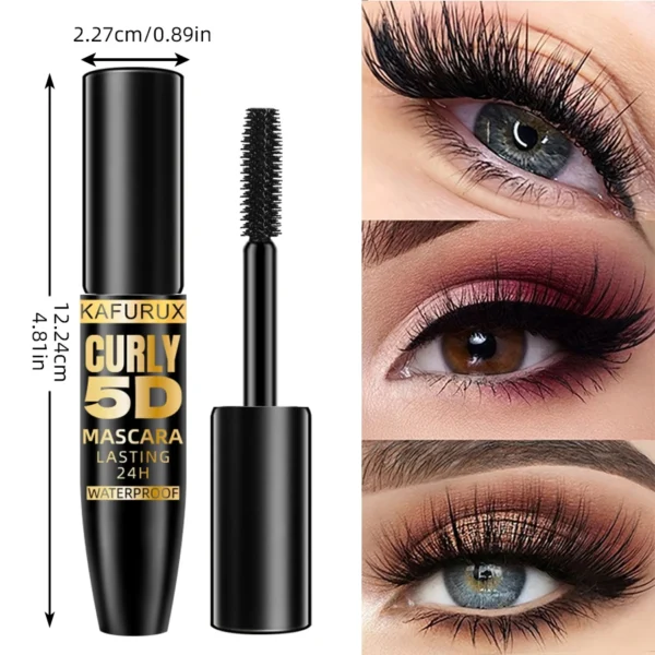 5D Black Waterproof Mascara Lengthens Eyelashes Extension Thick Silk Fiber Mascara Female Makeup Eye Cosmetics Tools for Gifts - Image 5