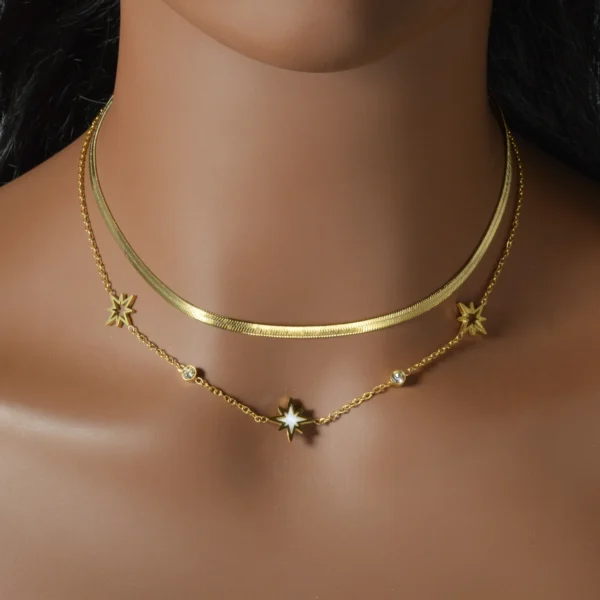 Fashion Gold Plated Layered Necklace Trendy Thin Chain Pendant Dainty Stackable Jewelry Gift for Women Birthday Valentine - Image 5