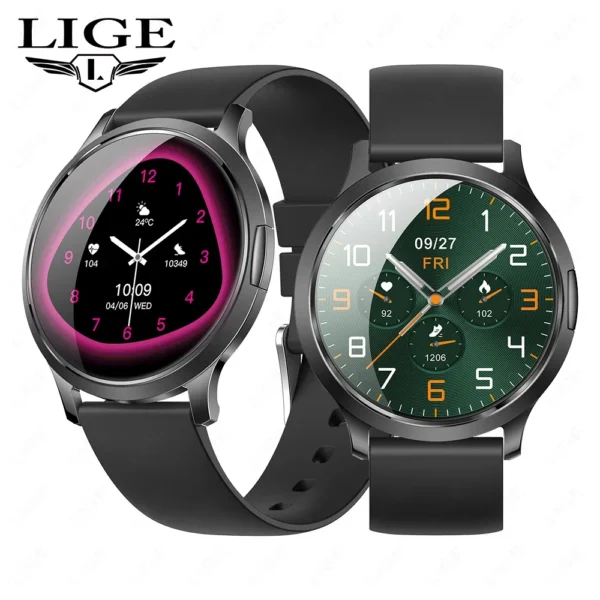 LIGE Smart Watch Women 1.32"AMOLED Smartwatch Ultra-Clear Screen Fitness Tracker Health Watches Men Waterproof Reloj Inteligente