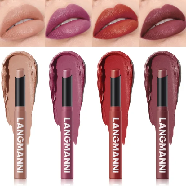 LANGMANNI 12 Color Matte Lipstick Soft Silky Texture Quick Dry Waterproof Long Lasting Non Fading Fashion Hot Sales Lipstick 2g - Image 2