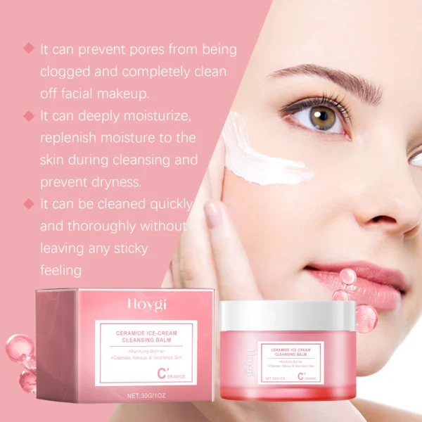 Makeup Remover Balm for Face Cleanser Purifying Pores Shrinking Dry Non-tight Refreshing Moisturizing Skin Eye and Lip Cleanser - Image 6