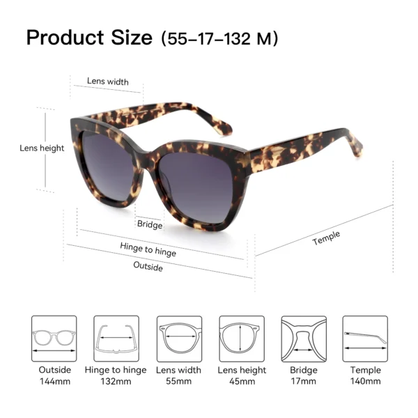 ZENOTTIC Fashion Printing Butterfly Polarized Sunglasses Handmade Acetate Sun Glasses for Women Driving UV400 Protection - Image 6
