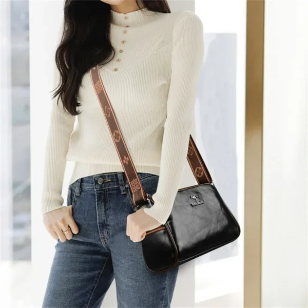 Women High Quality Soft Leather Shoulder Bags Luxury Designer Purses Crossbody Bag Ladies Vintage Messenger Commuting Sac A Main - Image 3