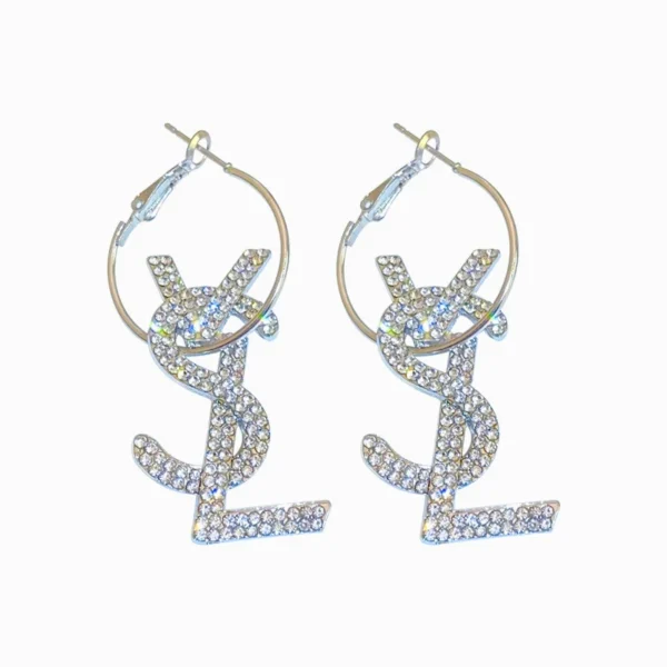 European and American Style, Exaggerated Letters, Light Luxury, and Elegant Earrings, Personalized Long Earrings - Image 5