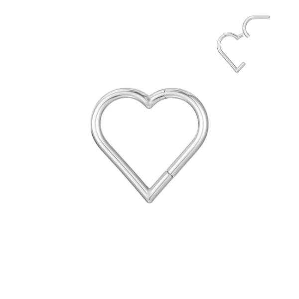 ASTM F36 Titanium 16G Heart Hoops Fashion Nose PIERC Sexy Ear Tragus Daith Cartilage Rings Clicked Body Jewelry for Women Gifts - Image 6