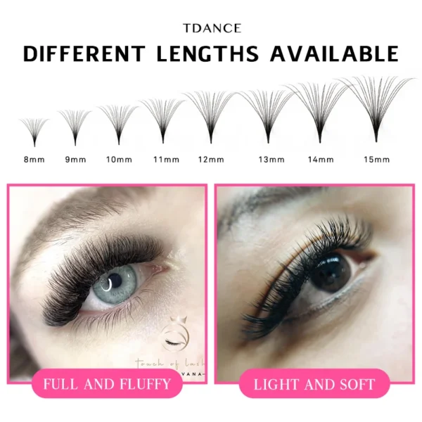 TDANCE 1000 Fans Loose Fan Mixed Length Pointy Base Premade Fans Sharp Thin Slim Medium Stem Volume Russian Eyelashes Extensions - Image 5