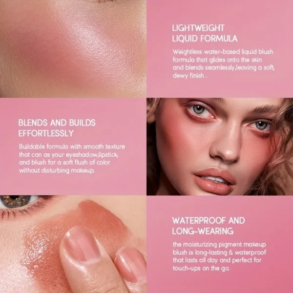 4-color Multifunctional Liquid Blush Waterproof Long Lasting Eye Shadow Lip Cheek Dual-purpose Blush Stick Makeup Cosmetics. - Image 2