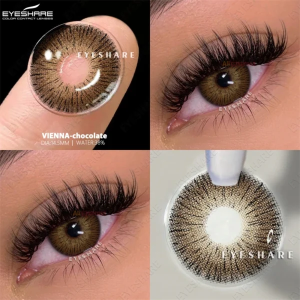 EYESHARE 1 Pair Natural Colored Contact Lenses for Eyes Chocolate Lenses Fashion Gray Contact Lens Yearly Color Eye Contacts