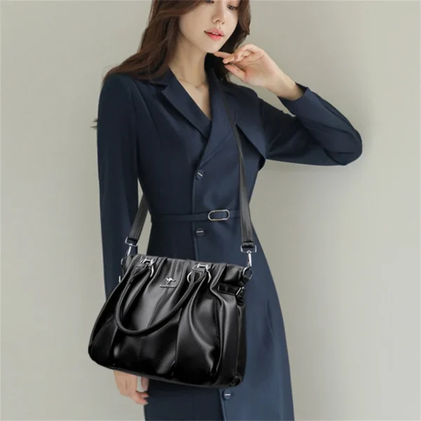 Genuine Casual Tote Bag Luxury Handbags For Women Designer Purses and Handbag High Quality Soft Leather Commuting Hand Bags - Image 3