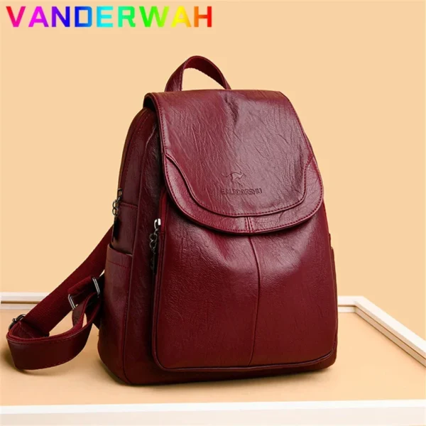 Genuine Women Leather Backpack Fashion Female Shoulder Bag Sac a Dos Ladies Bagpack Mochilas School Bags For Teenage Girls 2024 - Image 3