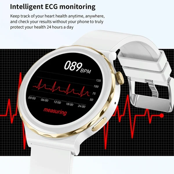 2024 For Huawei ECG+PPG Fashion Smart Watch Women Heart Rate Monitoring Waterproof Bluetooth Call Smart Watch Ladies For GT3 PRO - Image 2