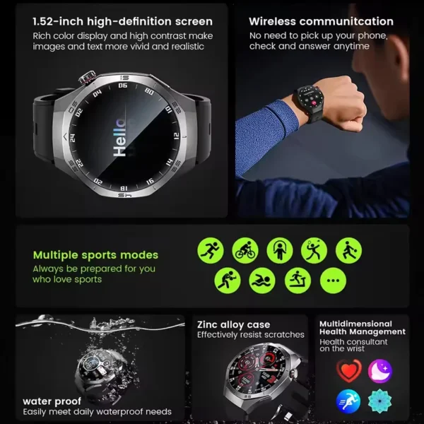New Huawei WATCH GT 5 Pro Men Smartwatch NFC Sensing Compass Advanced Sports Smart Watch Sunflower GPS System Fashion Watch Gift - Image 5
