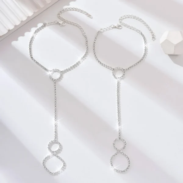 2 women's trendy and fashionable claw chain series circular ankle chain outdoor tourism beach banquet party holiday gift - Image 4