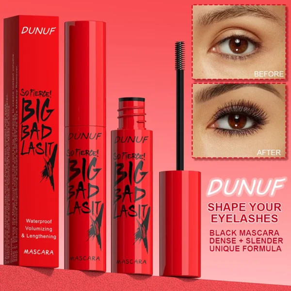 DUNUF 1 Pcs Long Lasting Mascara Thin Thick Waterproof Curl does not Easily Stain Sweat-proof and Non-smudging Beginner Friendly - Image 2