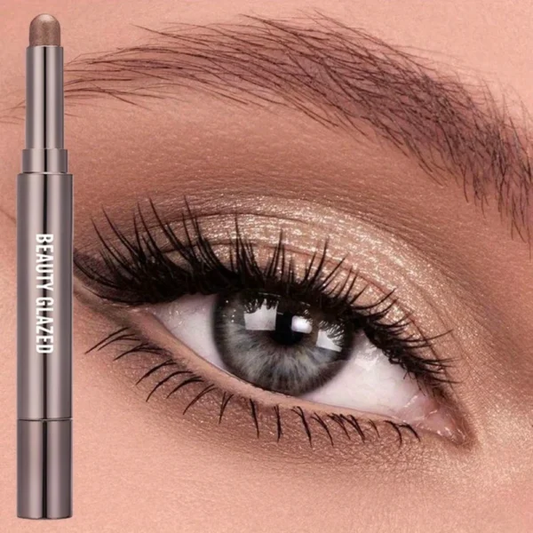 BEAUTY GLAZED 10 Colors Eyeshadow Stick Long-lasting Waterproof Eyeshadow Pen with Double Head Brush Matte and Shimmer Shade - Image 2