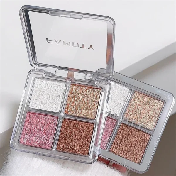 4 Colors Diamond Highlighter Powder Palette Glitter Face Contour Brighten Makeup Shimmer Ultra-concentrated Illuminate Cosmetic - Image 2
