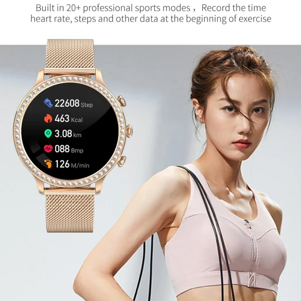 Fashion Luxury Smart Watch Women Bluetooth Call Blood Pressure DIY Custom Sport Fitness Waterproof Smart watches For Women Gift - Image 2