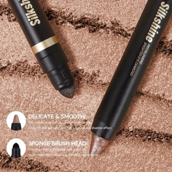 Metallic Glitter Eyeshadow Stick Matte Waterproof Shimmer Lying Silkworm Long Lasting High Gloss Pearlescent Eyeshadow Pen - Image 3
