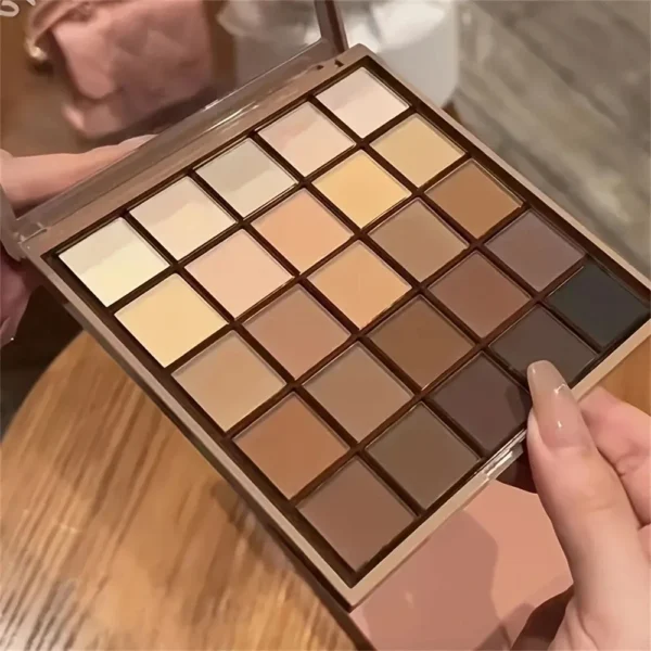 25 Color Eyeshadow Palette - Neutral Gray and Brown Earthy Tone Coffee and Chocolate Style Makeup Shadows for Eyes Maquiagem