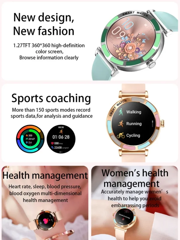 Time Owner Smart Watch 2025 Woman Bluetooth Call Watch Health Monitoring AI Voice Exercise Fitness Tracker Ladies smartwatch - Image 4