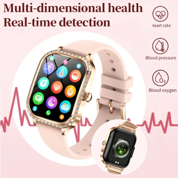 For Xiaomi Huawei New Women Smart Watch Heart Rate Blood Pressure Monitor Music Playback AI Voice Sports BT Calling SmartWatch - Image 6