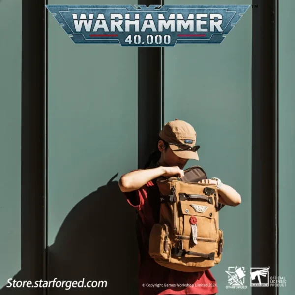 Starforged Death Korps of Krieg Backpack Warhammer 40K Game Genuine Peripheral Brown Large Capacity Backpack Computer Handbag - Image 4