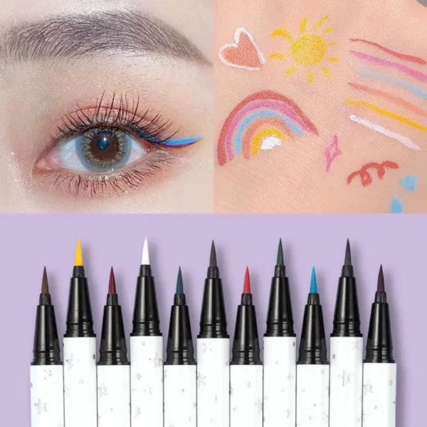 Colorful Eyeliner Liquid Matte Eyeliner Ultra Fine Black White Eyeliner Quick-drying Smooth Eye Contour Eye Liner Eyes Makeup - Image 5