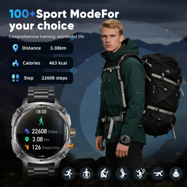 LIGE New Smart Watch Men 800mAh Battery Ultra Long Standby Time Bluetooth Call 1.75" AMOLED Display Sport Fitness Smartwatch Men - Image 2