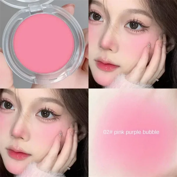 Monochrome blush Matte Natural Cheek Color Brightening Face Waterproof Facial Contouring Makeup Blush Powder Soft Makeup - Image 3