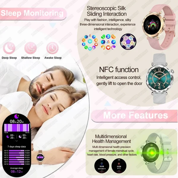 Women's Watch GT Series 5 Mini Smart Watch HD Screen Bluetooth Call Heart Rate NFC IP68 Waterproof Smart Watch For Android iOS - Image 6