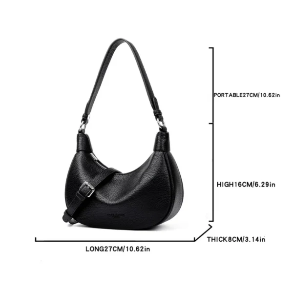 Two Belt Strap Soft Lichi Pu Leather Shoulder Bag Women's Crossbody Bag Female Small Hobos Armpit Purses and Handbag Sac A Main - Image 5
