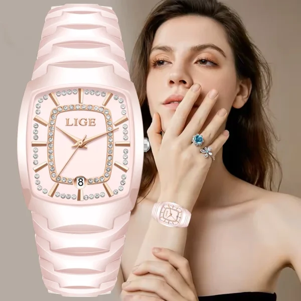 LIGE New Luxury Elegant Watch For Woman Waterproof Stainless Steel Quartz Women's Watches Simple High Quality Ladies Wristwatch - Image 6