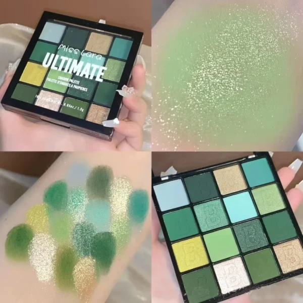 16 Colors Eyeshadow Palette Bright Jam Matte Glitter Red Green Pink Eye Shadow Long Lasting Eye Shadow Makeup Cosmetics - Image 5