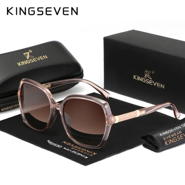 KINGSEVEN Designer Fashion Women Sunglass Polarized Anti-UV400 Butterfly Large Frame Glasses for Lady Shopping Vacation
