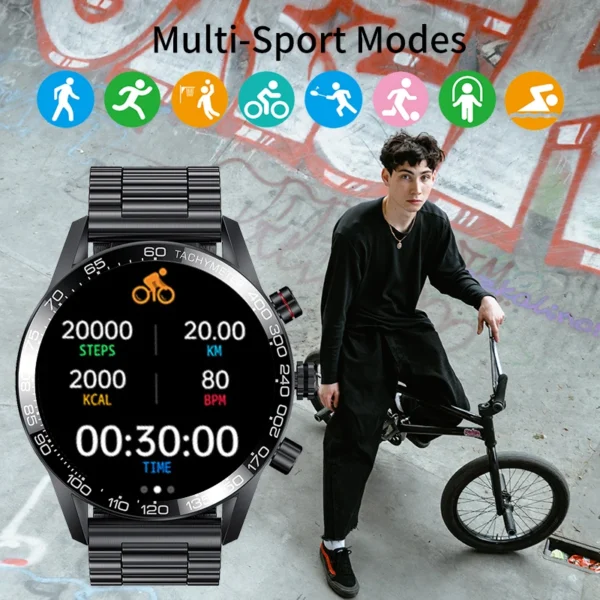 LIGE Business Watch For Men Smart Watch AMOLED HD Screen Smartwatch Bluetooth Calling IP67 Waterproof Smart Bracelet Full Touch - Image 5