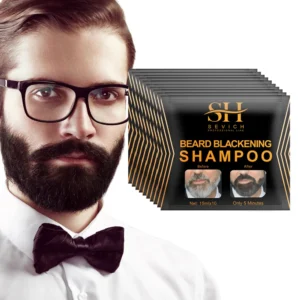 5-20PCS Natural Hair Dye Black Beard Shampoo Beard Paint Men Beard Coloring Dye 5 Minutes Temporary Blackening Moustache Shampoo