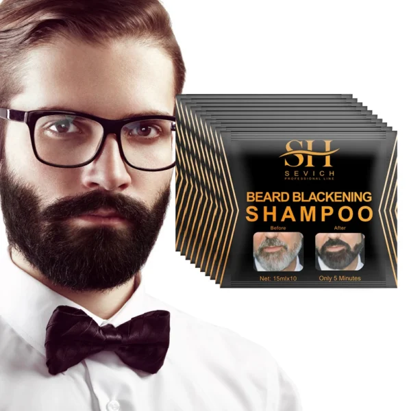 5-20PCS Natural Hair Dye Black Beard Shampoo Beard Paint Men Beard Coloring Dye 5 Minutes Temporary Blackening Moustache Shampoo