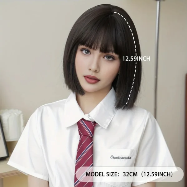 New synthetic wig female short hair refreshing personality high temperature silk holiday party daily complete full head cover - Image 5